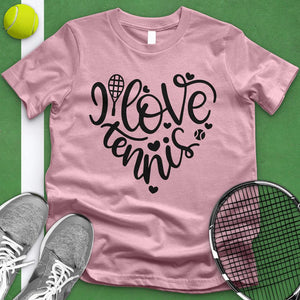 I Love Tennis Heart Tee