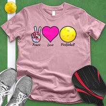 Load image into Gallery viewer, Peace Love Pickle Ball Tie Dye Tee
