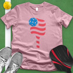 Pickle Ball Paddle Flag Tee