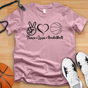 Peace Love basketball Plain Tee