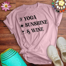 Load image into Gallery viewer, Yoga Sunshine Wine Tee
