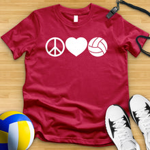 Load image into Gallery viewer, Peace Love Volleyball Tee
