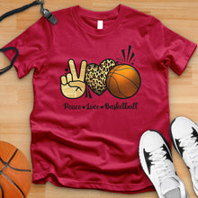 Load image into Gallery viewer, Peace Love Basketball Leopard Tee
