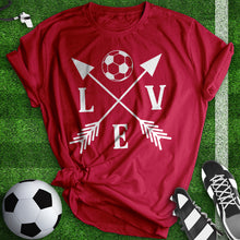 Load image into Gallery viewer, Love Soccer Arrow Tee
