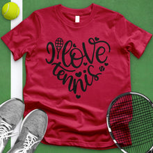 Load image into Gallery viewer, I Love Tennis Heart Tee
