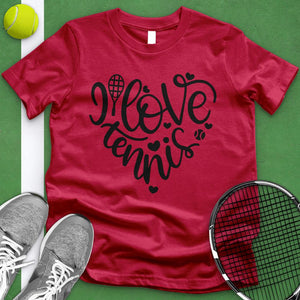 I Love Tennis Heart Tee