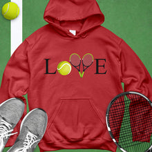 Load image into Gallery viewer, Love Tennis Crossed Racket Hoodie
