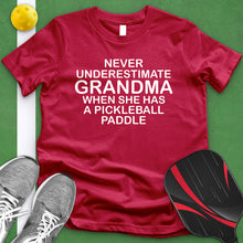 Load image into Gallery viewer, Never Underestimate A Grandma Pickleball Tee
