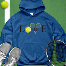 Load image into Gallery viewer, Love Tennis Crossed Racket Hoodie
