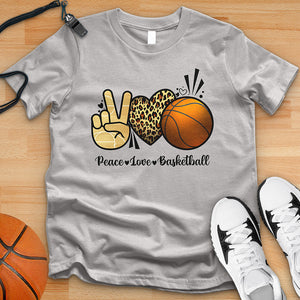 Peace Love Basketball Leopard Tee