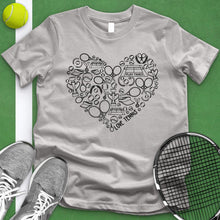 Load image into Gallery viewer, Tennis Variety Equipment Heart Tee
