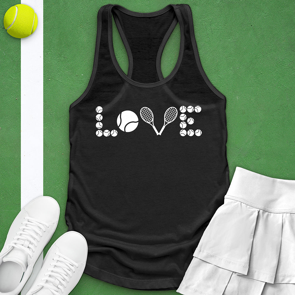 Love Tennis Ball And Racket Tank Top