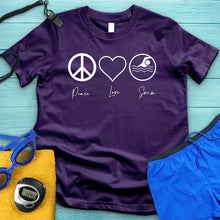 Load image into Gallery viewer, Peace Love Swim Tee
