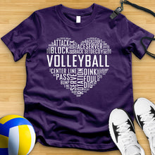 Load image into Gallery viewer, Volleyball Heart Typography Tee
