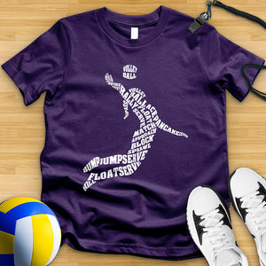 Volleyball Player Typography White Tee