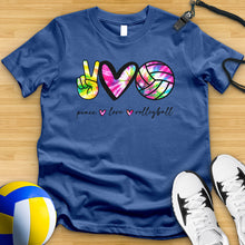 Load image into Gallery viewer, Peace Love Volleyball Tie Dye Tee
