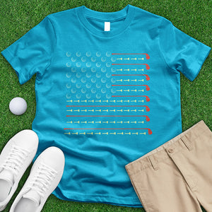 Golfers American Flag Tee