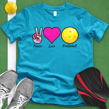 Load image into Gallery viewer, Peace Love Pickle Ball Tie Dye Tee
