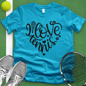 I Love Tennis Heart Tee