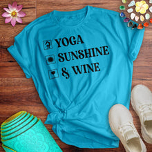 Load image into Gallery viewer, Yoga Sunshine Wine Tee
