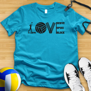 Love Volleyball Equipment Tee