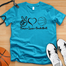 Load image into Gallery viewer, Peace Love basketball Plain Tee
