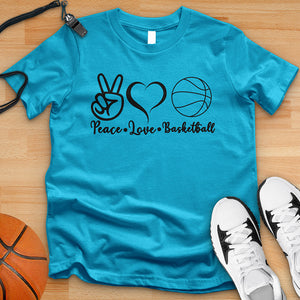 Peace Love basketball Plain Tee