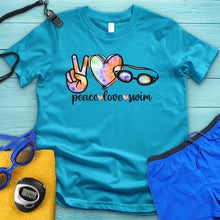 Load image into Gallery viewer, Peace Love Swim Tie Dye Tee
