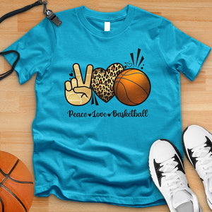 Peace Love Basketball Leopard Tee