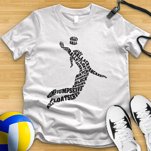 Volleyball Player Typography Tee