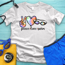 Load image into Gallery viewer, Peace Love Swim Tie Dye Tee
