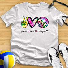 Load image into Gallery viewer, Peace Love Volleyball Tie Dye Tee
