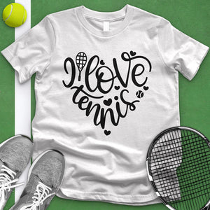 I Love Tennis Heart Tee