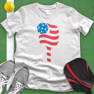 Pickle Ball Paddle Flag Tee