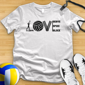 Love Volleyball Equipment Tee