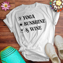 Load image into Gallery viewer, Yoga Sunshine Wine Tee
