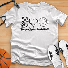 Load image into Gallery viewer, Peace Love basketball Plain Tee
