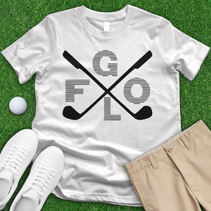 Faded GOLF Crossed Clubs Tee