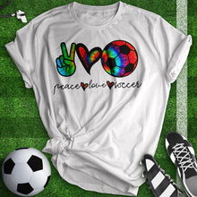 Load image into Gallery viewer, Peace Love Soccer Tee
