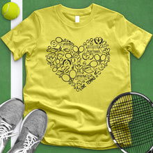 Load image into Gallery viewer, Tennis Variety Equipment Heart Tee
